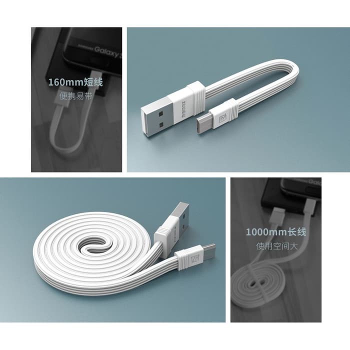 Jual Remax Tengy Series Cable Charging 2in1(1M+0.16M) PVC Material For ...