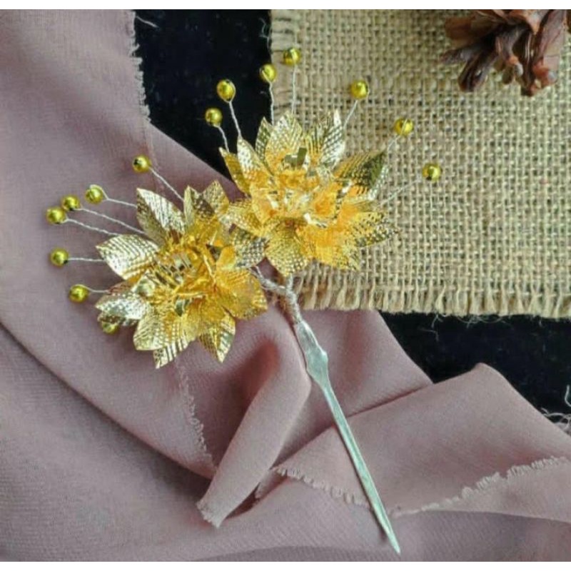 Jual Cucuk Tunjung Emas buat Hairdo/Hiasan Rambut | Shopee Indonesia