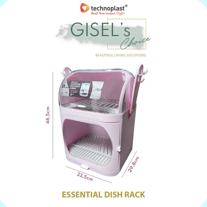 Jual TECHNOPLAST Dish Rack Jumbo Essential/Rak Piring Elegant Tutup ...