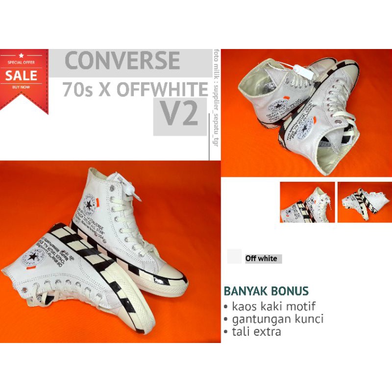 Jual CONVERSE 70s X OFF WHITE V2 WHITE Shopee Indonesia