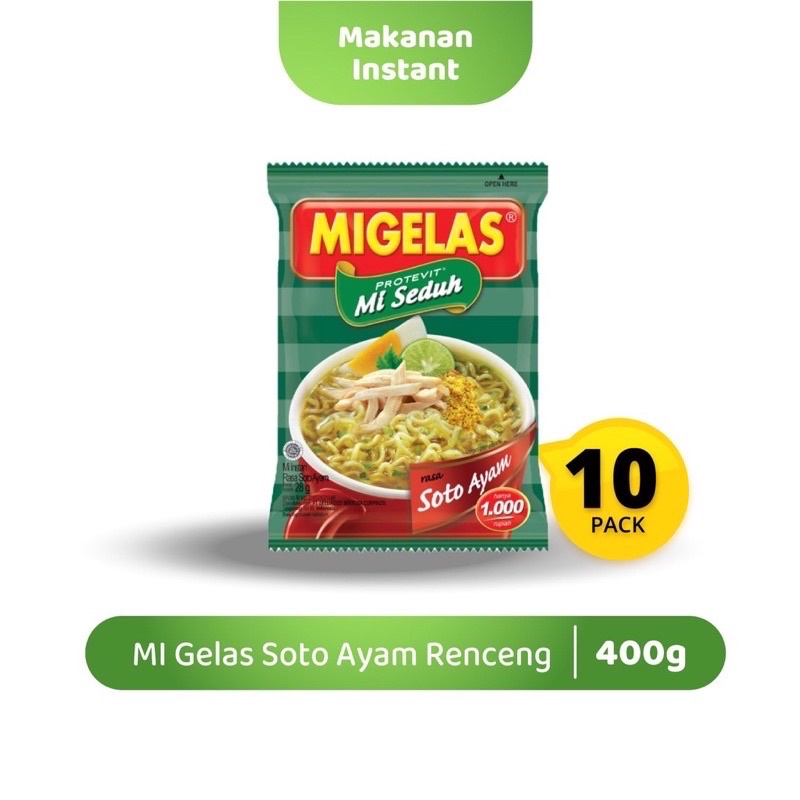 Jual migelas mie gelas soto ayam renceng isi 10 sachet mie instan ...