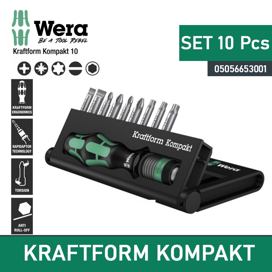 WERA ASSORTIMENT D'EMBOUTS Bit-Check 10 Impaktor 1 10 Pièces PZD/T/6