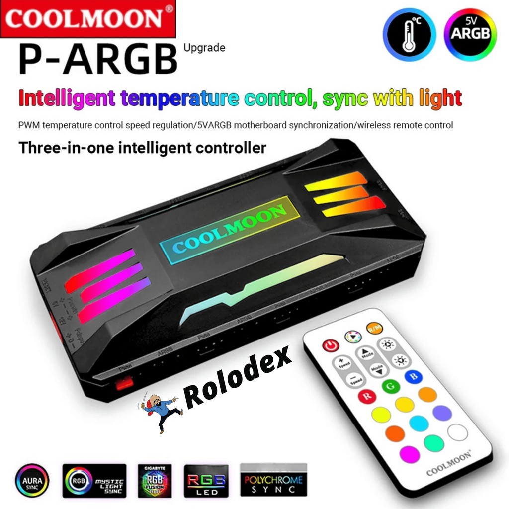 Jual Coolmoon PA 1 PWM ARGB Fan Hub Remote Controller Shopee Indonesia