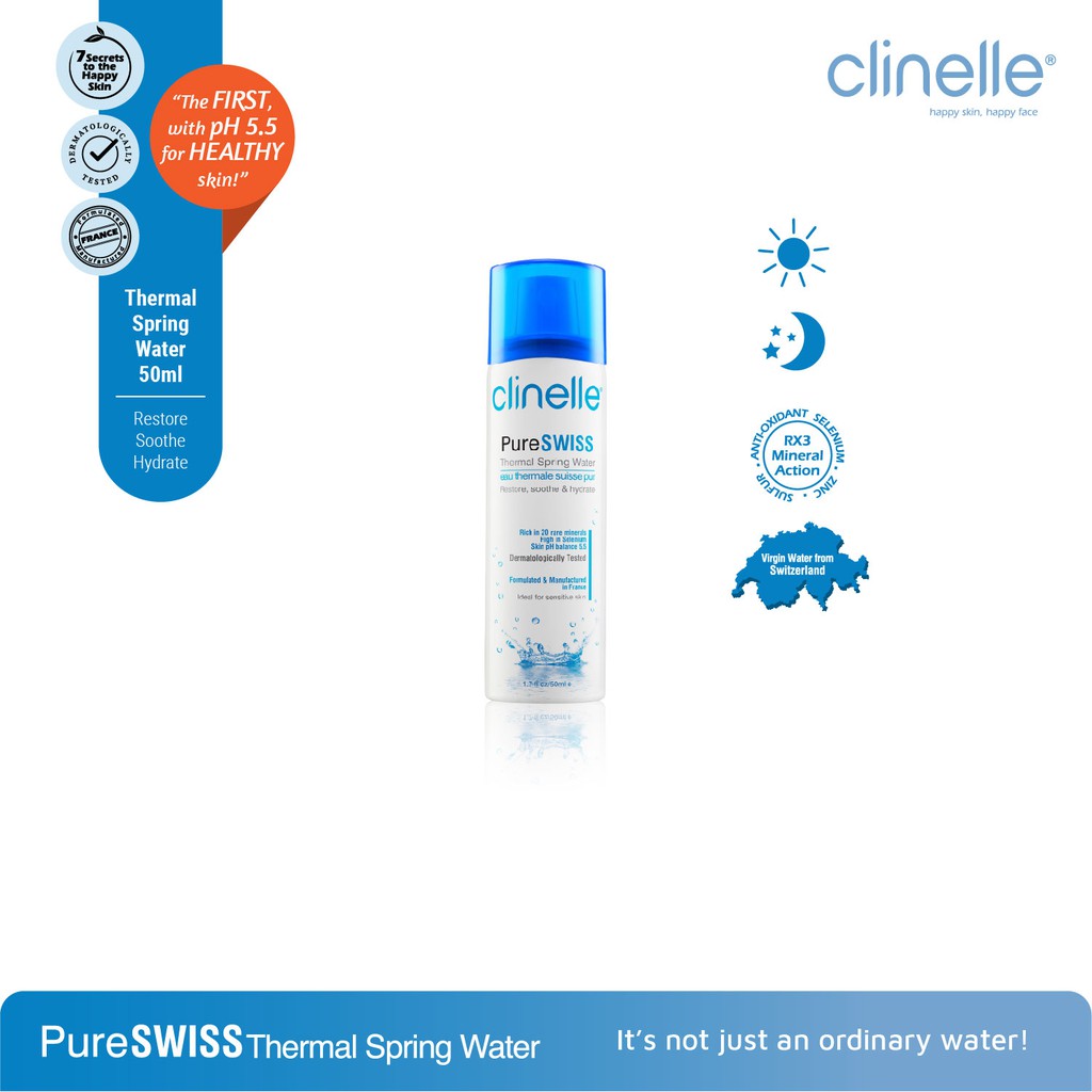 Jual CLINELLE PureSwiss Thermal Spring Water 50 ml [Khusus Luar Pulau