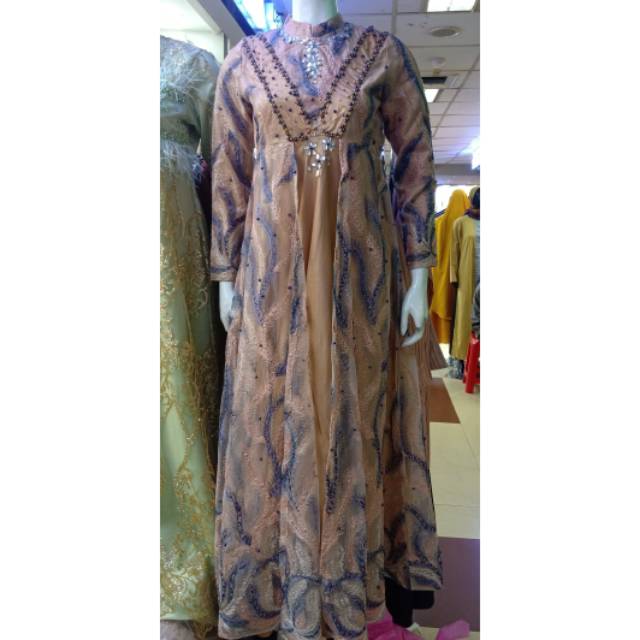 Jual Gamis bridal kombinasi tile /gaun pesta muslim /dress akad nikah ...