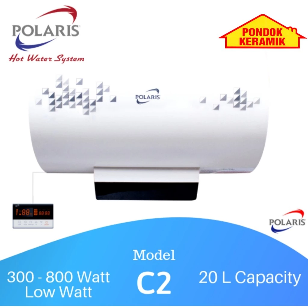 Pemanas Air Polaris Water Heater Electric D20 - 08C2 20 Liter 300 - 800 Watt