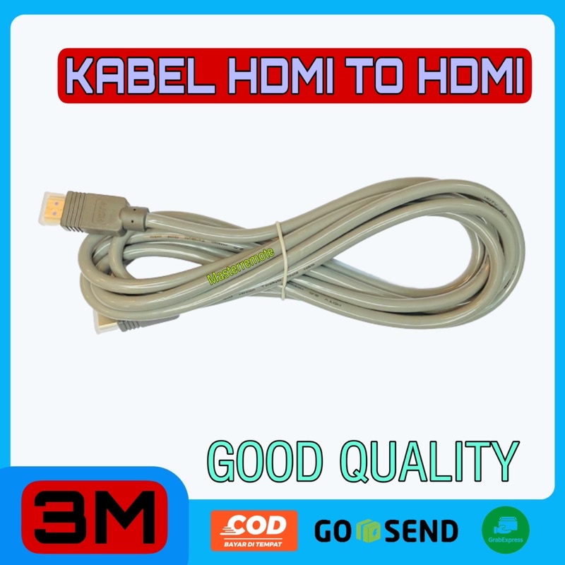 Jual KABEL HDMI TO HDMI 3 METER (BULAT HTM) | Shopee Indonesia