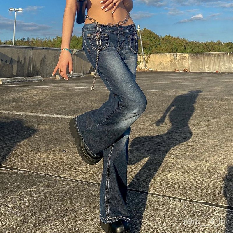 Size 34 Vintage Y2K Vanquish Distressed Low Rise Flare Jeans 