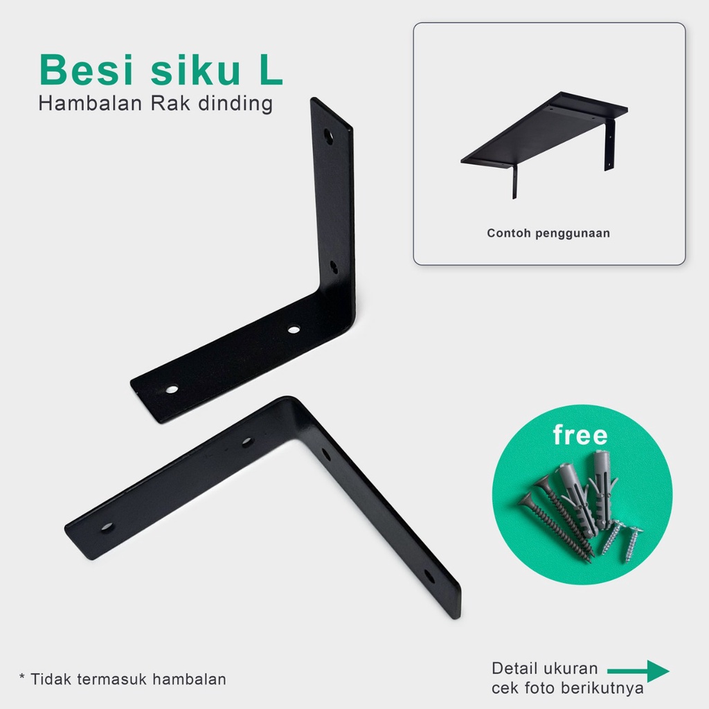 Jual BESI SIKU L BRACKET HAMBALAN RAK DINDING | Shopee Indonesia