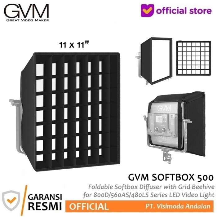 Jual GVM SOFTBOX 500 Foldable Softbox Diffuser with Grid Beehive ...