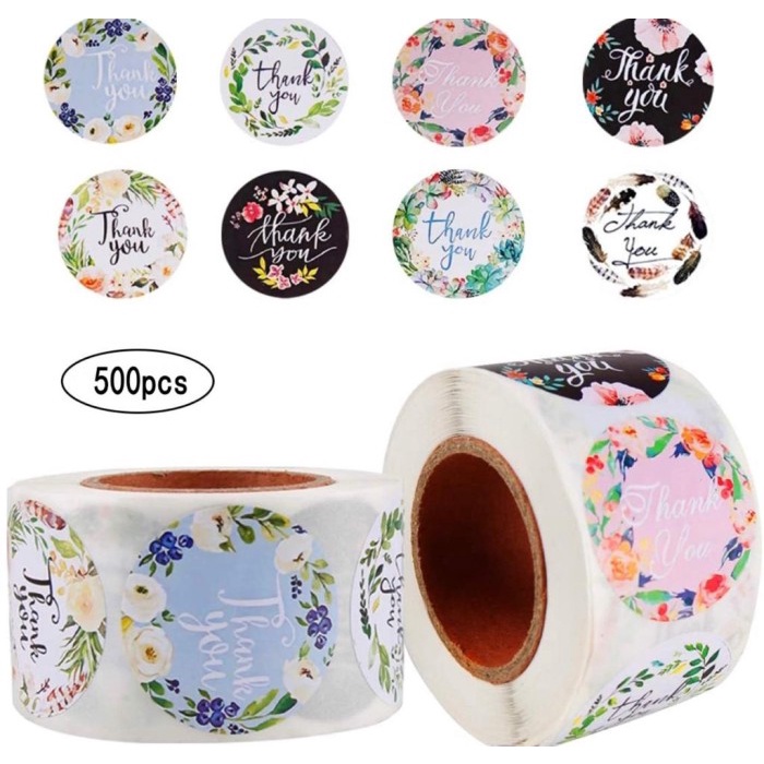 Jual CODES0X-72 500pcs Sticker Terima Kasih Thank You Label Kartu ...