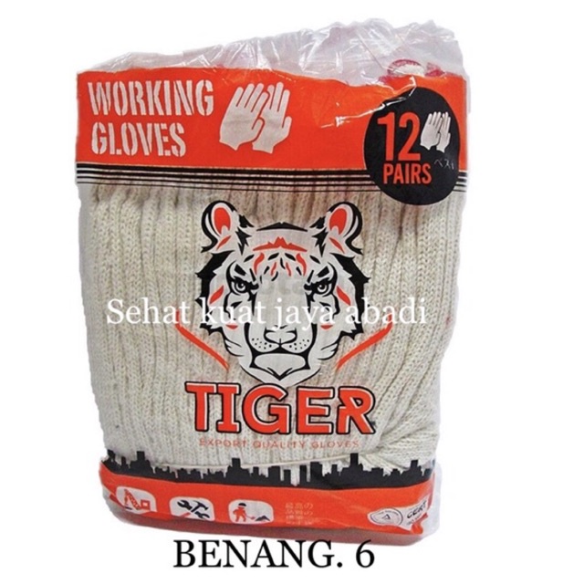 Jual Sarung Tangan Kain Katun Benang Tiger Isi Lusin Shopee Indonesia