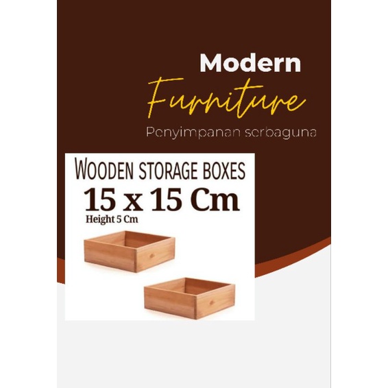Jual Wooden storage box kotak kayu 15x15x5cm kotak kayu penyimpanan ...