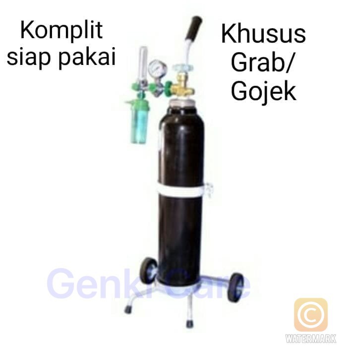 Jual Tabung Oksigen 1 M3 Komplit Troly Dan Regulator Full Set Lengkap Shopee Indonesia 