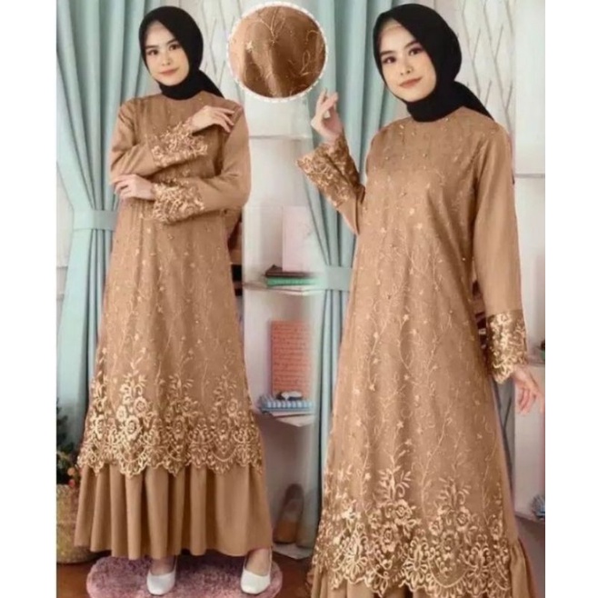 Jual GAMIS MODEL TERBARU TILE MUTIARA BUNGA BAWAH TEBAL | Shopee Indonesia