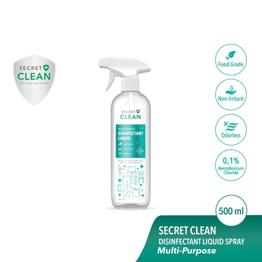 Jual Secret Clean Disinfectant Liquid Multipurpose Spray - Food Grade ...