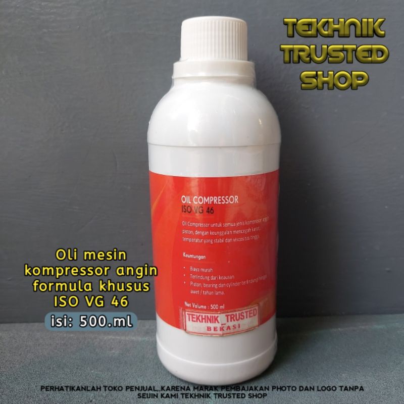 Jual Compressor oil pistone 500 ml Oli mesin kompresor angin ISO VG 46 ...