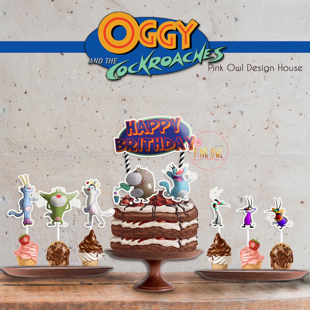 Jual Oggy and the Cockroaches Cake Topper | Shopee Indonesia