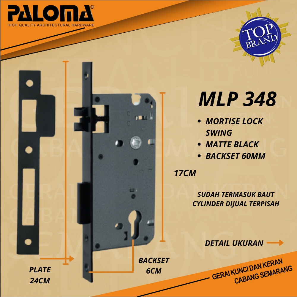 Jual Paloma Mlp Swing Mm Body Kunci Mortise Lock Superior Hitam