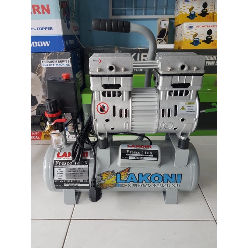 Jual Lakoni Kompresor Angin Oilless Fresco 110X 1HP tanpa oli silent ...