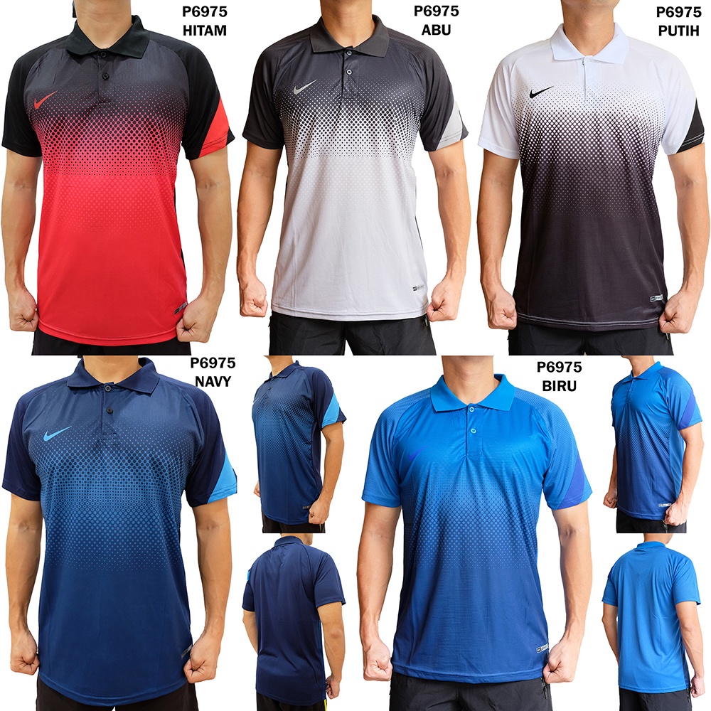 Jual Polo Olahraga Cowok P6975 Baju Golf Sport Olah Raga Kaos Berkerah
