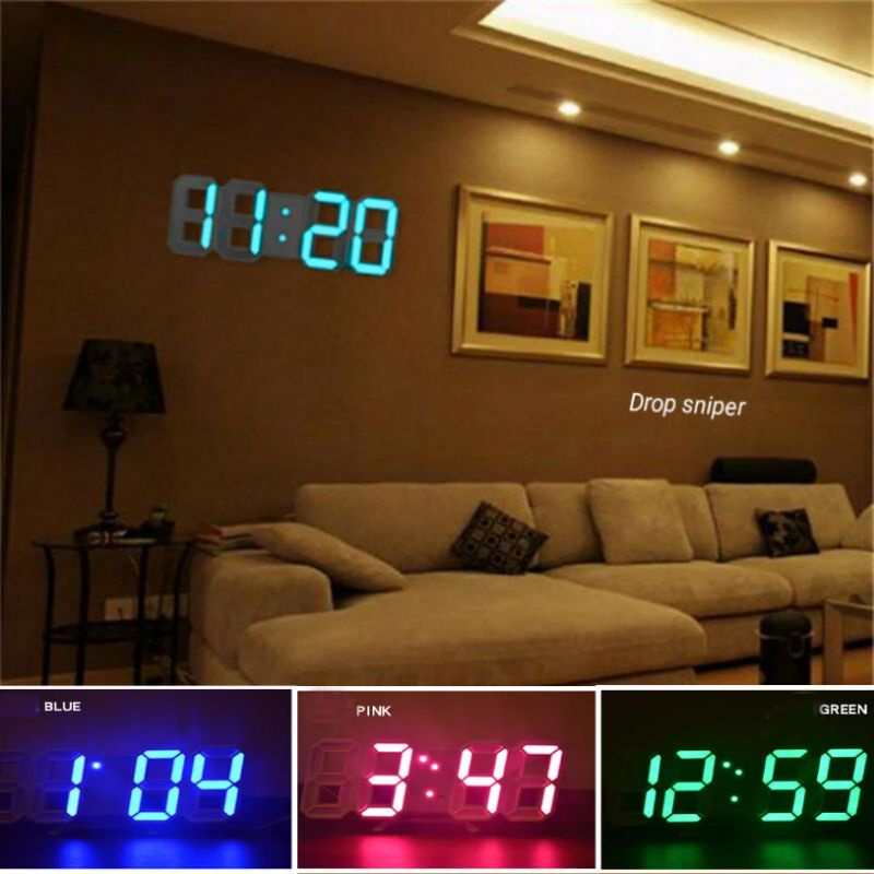 Jual Jam Digital Led 3D Untuk Dekorasi Dinding Atau Meja | Shopee Indonesia