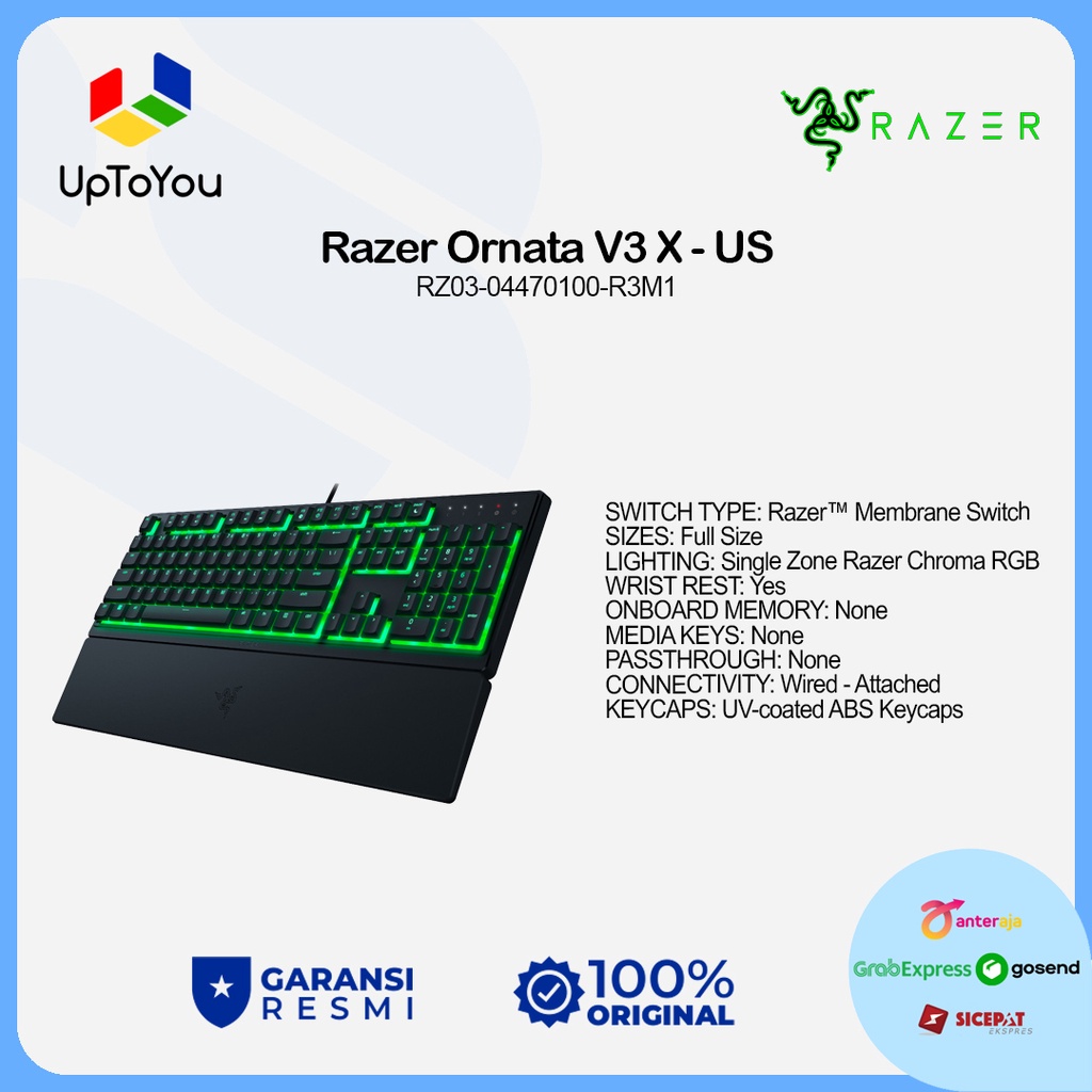 Jual Razer Ornata V3 X - Low-profile Membrane RGB Keyboard | Shopee ...
