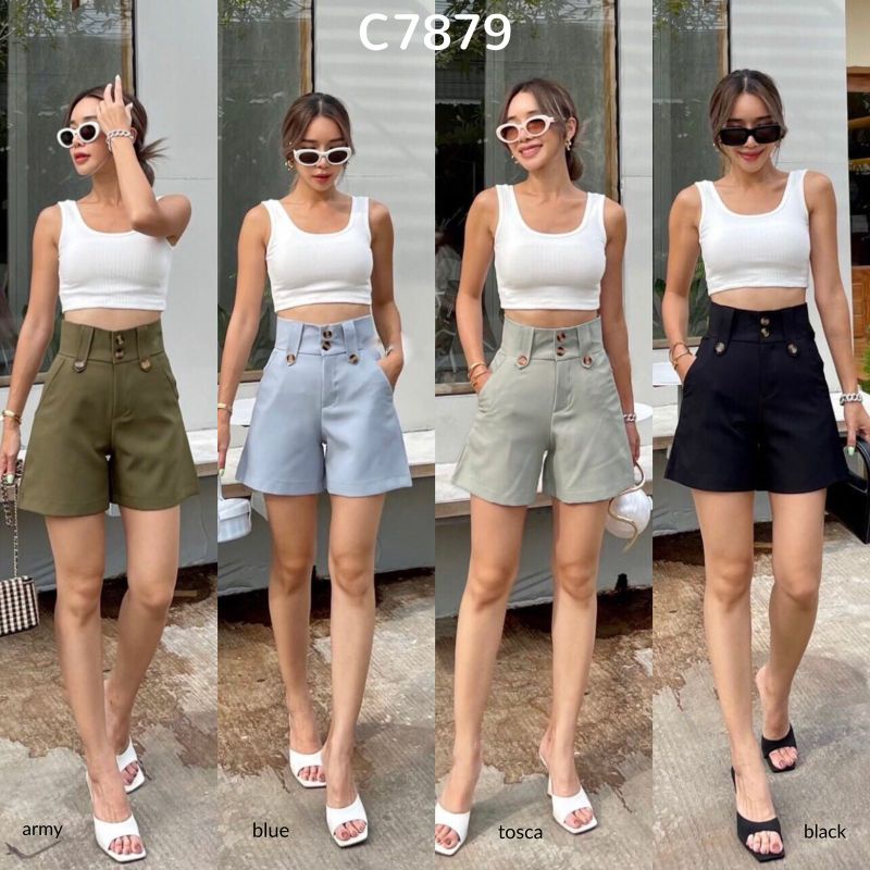 Jual Celana clana pendek polos kain gemes casual midi pants hotpants ...
