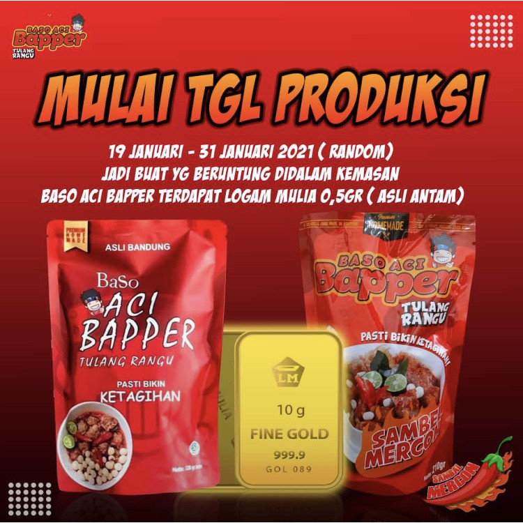 Jual Bakso Aci Bapper Tulang Rangu Original Dan Sambel Mercon Bakso