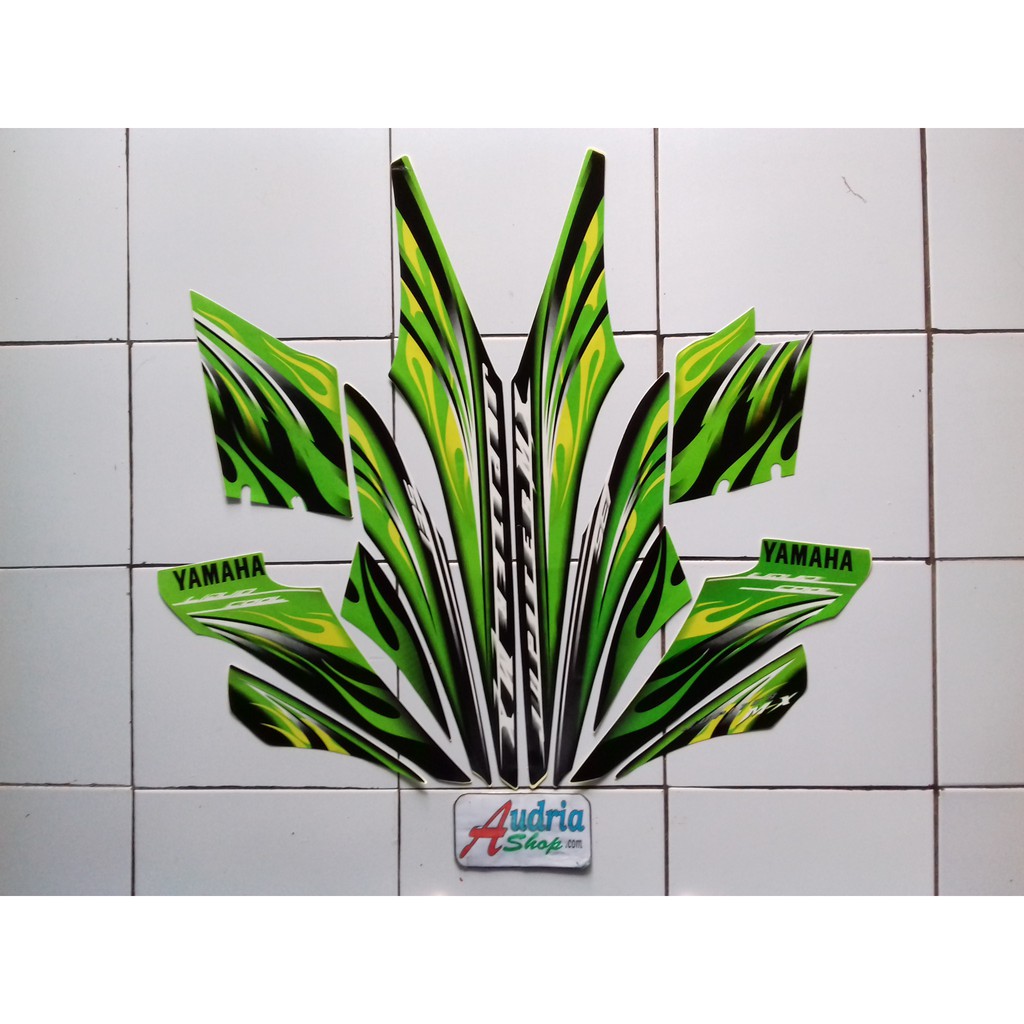 Jual Stiker Striping Motor Yamaha Jupiter Mx 2009 Hitam-Hijau | Shopee