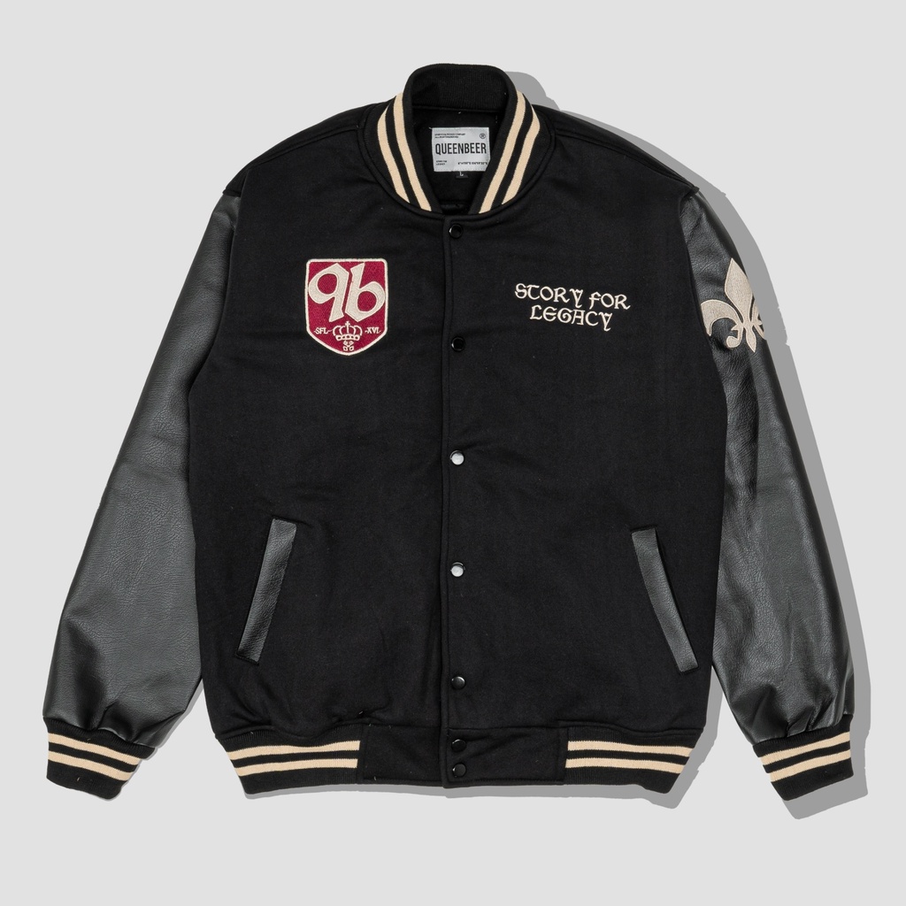 Jual Queen Beer Varsity Jacket Ender Black Shopee Indonesia