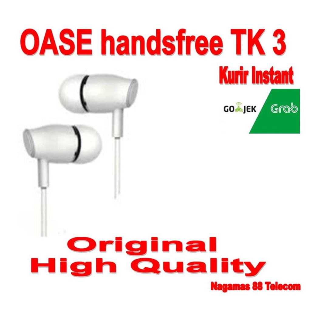 Jual OASE HANDSFREE CABLE TK 3 EARPHONE ORIGINAL NEW - Putih | Shopee ...