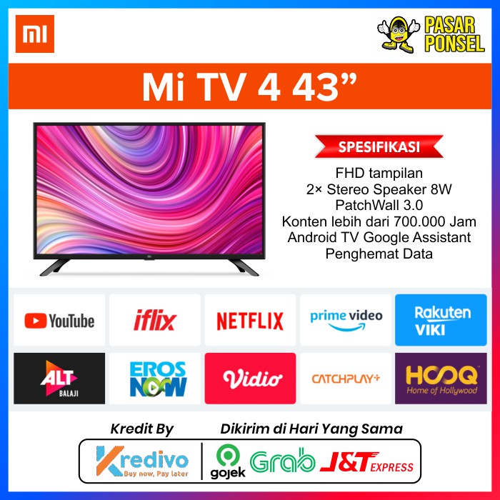 Jual Xiaomi LED Mi TV 4 43 inch FULL HD - Flagship Smart TV TERMURAH ...