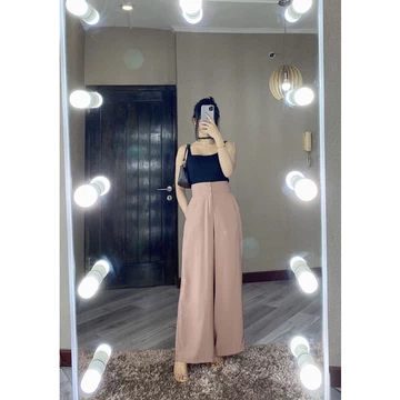 Marion Pants Cklj66Celana Panjang Kulot Bahan Dolce Office Outfit