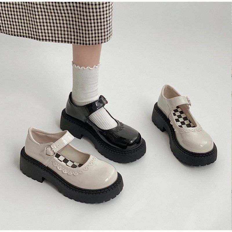 Jual [hanna.black] jennie shoes/ sepatu mary jane korea platform ...