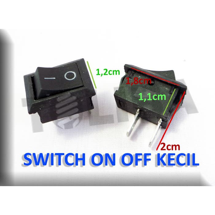 Jual Rocker Saklar Switch On Off Kecil 2 Pin 2 Kaki On-Off Kotak Hitam ...