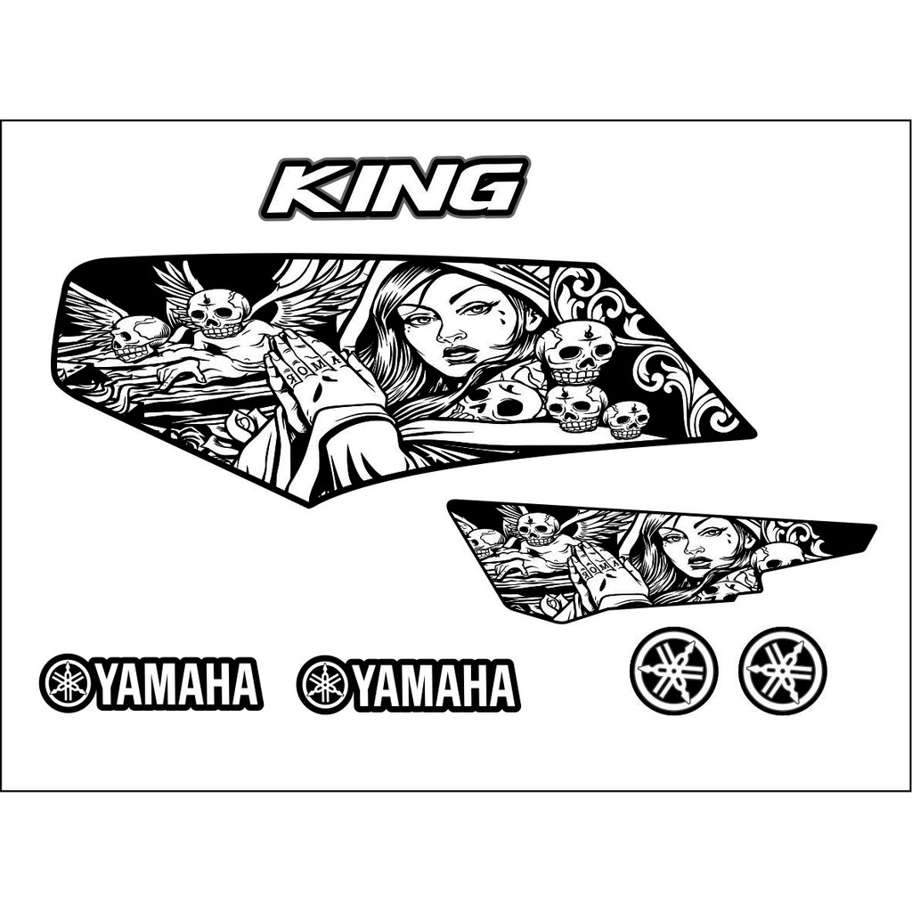 Jual STICKER CUSTOM RX KING HITAM PUTIH SKULL RX KING STRIPING | Shopee ...