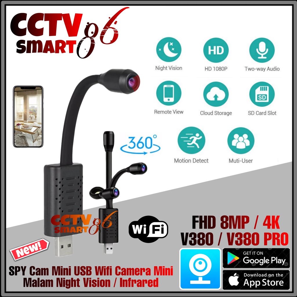 Jual SPY Camera Mini USB Wifi IP Camera CCTV Wireless Motion Detection ...
