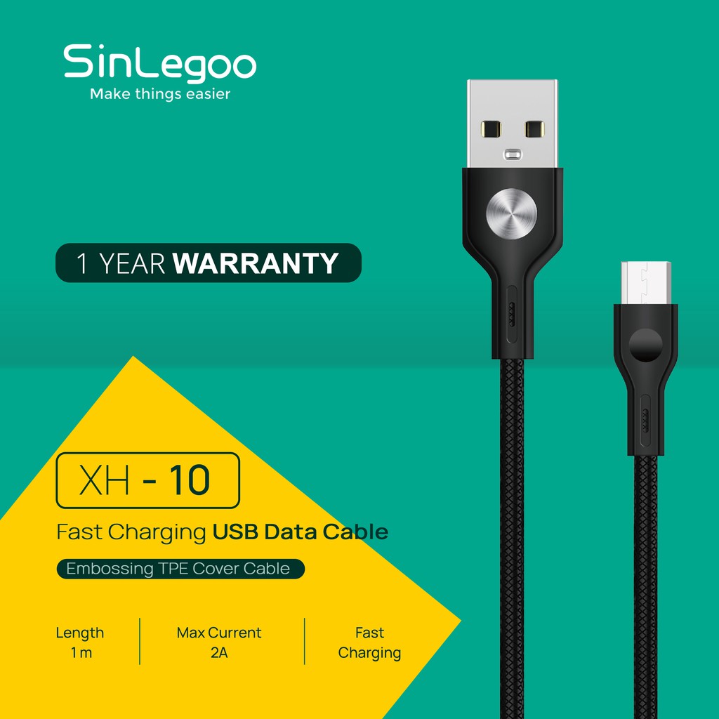 Jual Kabel Data Sinlegoo CD Texture Micro USB 100CM XH-10 - Cable Fast ...