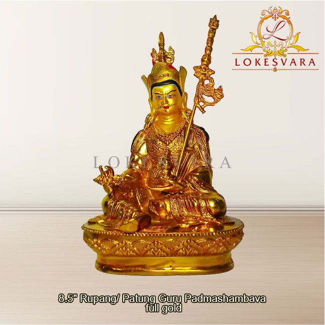 Jual Patung Rupang Arca Logam Padmasambhava 8 5inch Full Gold Shopee