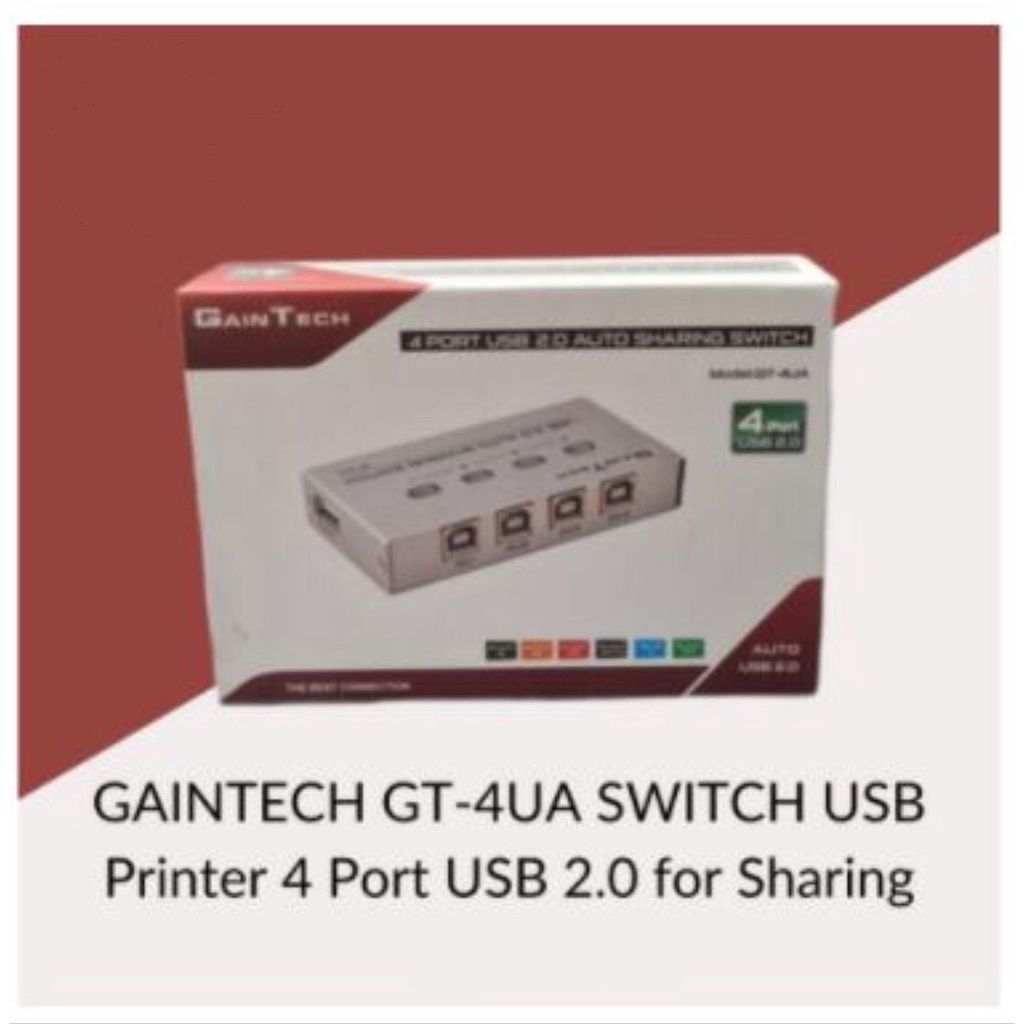Jual Usb 2.0 auto switch gaintech 4 port sharing for universal printer ...