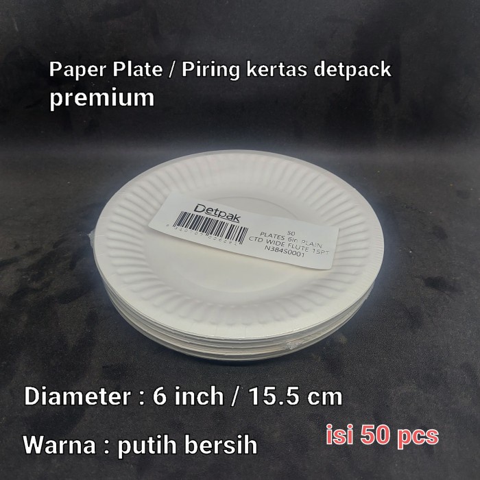 Jual Piring Kertas Paper Plate Cm Detpack Isi Pcs