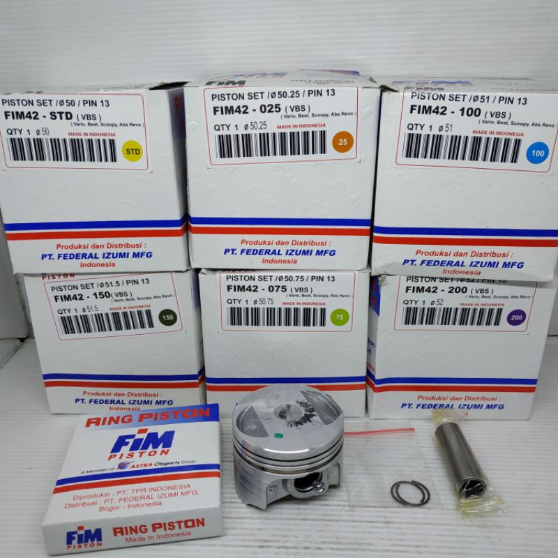 Jual Piston Fim Beat Vario Scoopy Abs Revo Pen Uk Mm Mm Shopee Indonesia