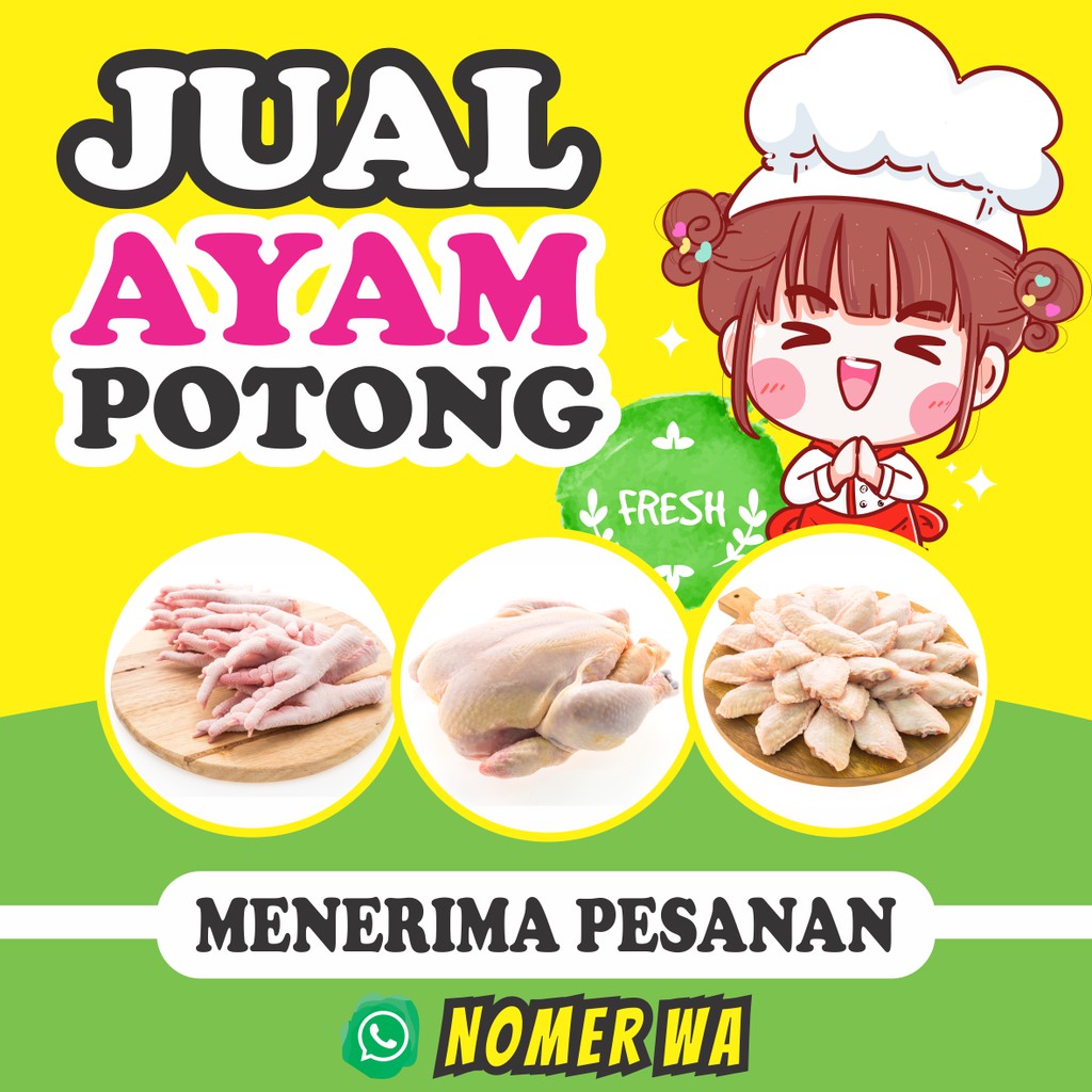 Jual Spanduk Ayam Potong | Ayam Goreng | Ayam Bakar | Ayam Penyet