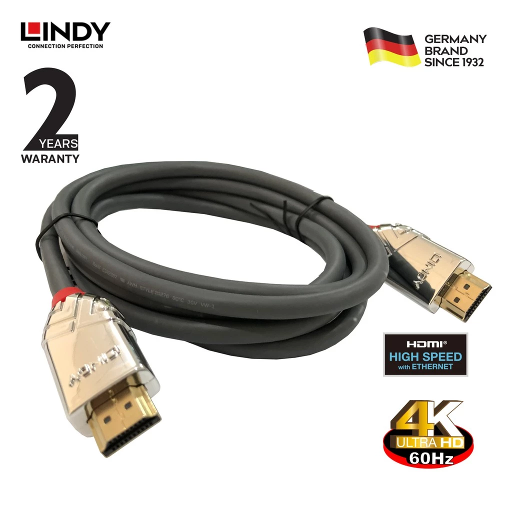 Kabel HDMI 2.0 LINDY 5M High Speed 8K 4K 120hz HDR Cromo Cable Dolby Vision HDR10+ HDR10 ARC 37874