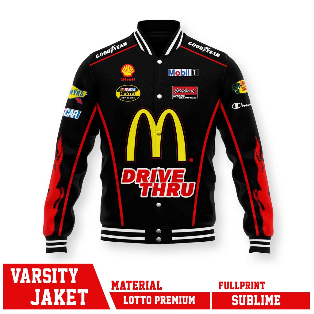 Jual VARSITY JACKET RACING NASCAR MCD DRIVE I'M LOVIN' IT DX PRO ...