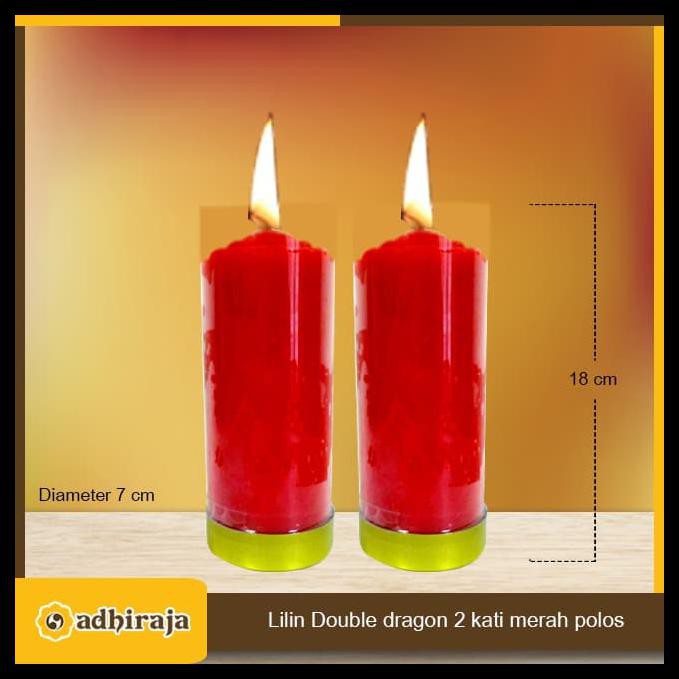 Jual LILIN PUJA SEMBAHYANG PILAR MERAH POLOS 2 KATI/KIN DOUBLE DRAGON ...
