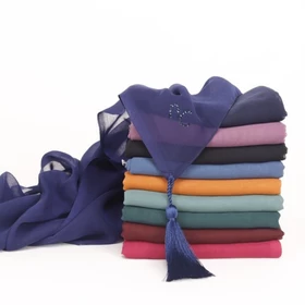 NADIYA Everyday Scarf Square Paris Japan Tassel Premium