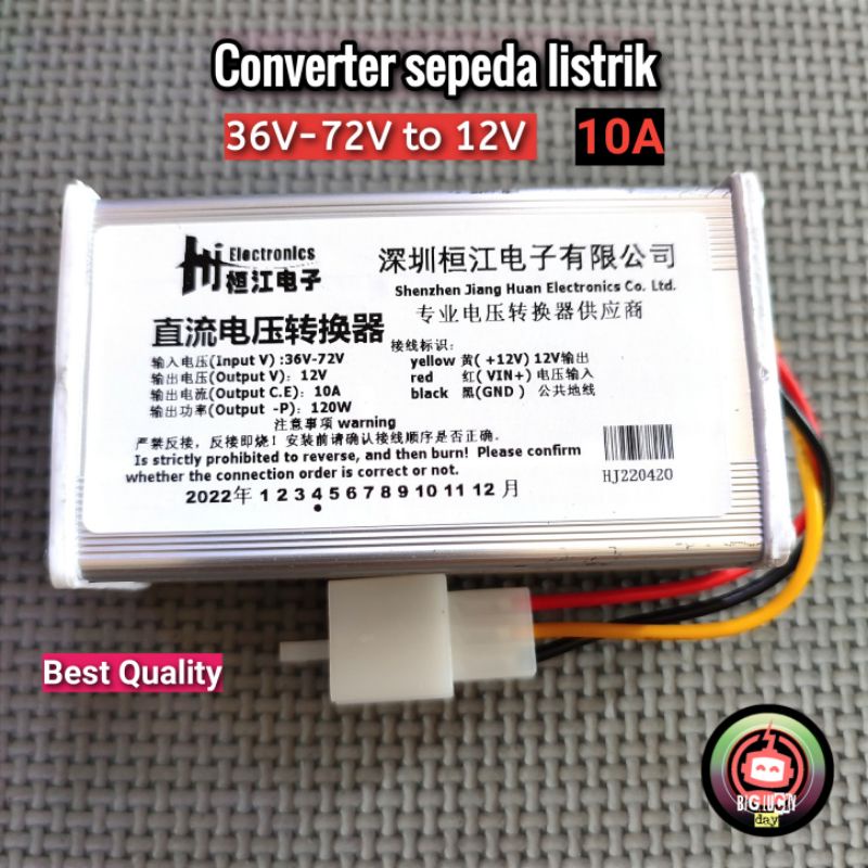 Jual Converter DC 36v-72v To 12v 10A Sepeda Listrik / Motor Listrik ...