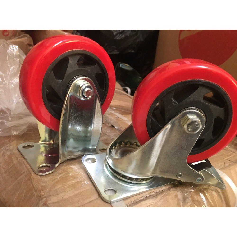 Jual RODA TROLLEY TROLI 4 INCH PU PER SET DAPAT 4 PCS MURAH | Shopee ...
